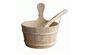 Steam Sauna Accessories Sauna Wooden Bucket And Spoon With Plastic Inner factory