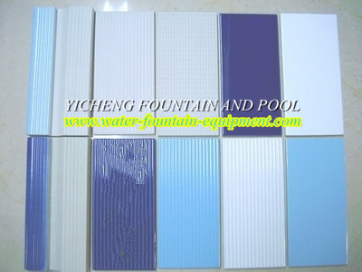 Blue / Brown / White / Black Edge Tiles Ceramic For Swimming Pool