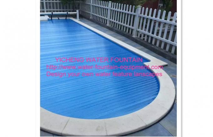 Above Ground Automatic Pool Cover Project Transparent Blue Color With Motor Roller
