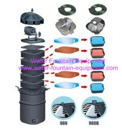 Vertical Biological Garden Koi Fish Pond Filters System For Small Ponds 3m³ - 5m³