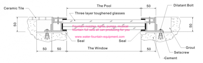 Underwater Observation Window Swimming Pool Accessories Rectangular And Round Shape
