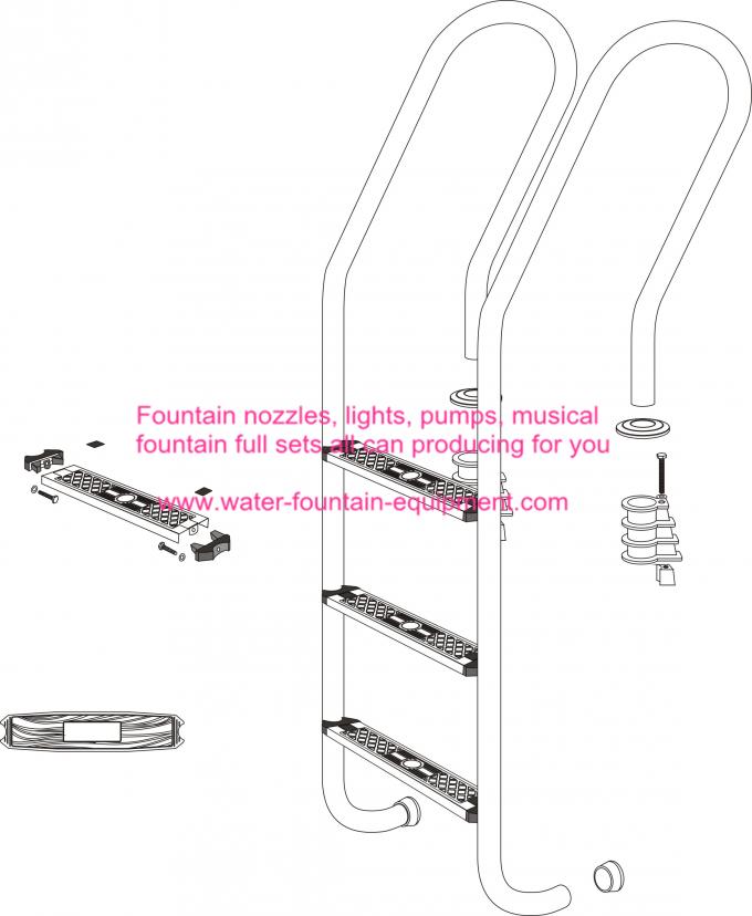 Stainless Steel Swimming Pool Accessories Ladders Steps With Or Without Anti-slip 1.1mm