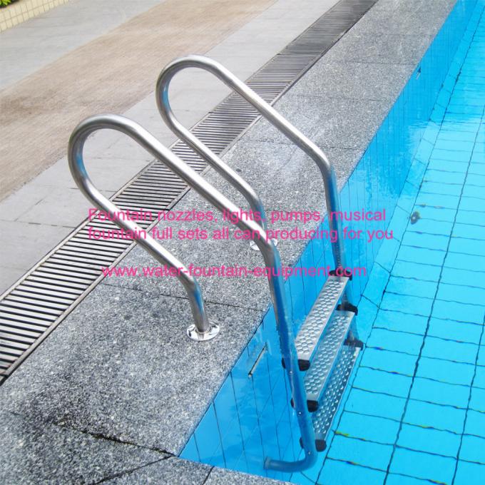 Stainless Steel Swimming Pool Accessories Ladders Steps With Or Without Anti-slip 1.1mm