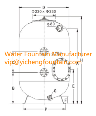 Fiberglass Depth Above Ground Pool Sand Filters Side Mount Type Flange Connection