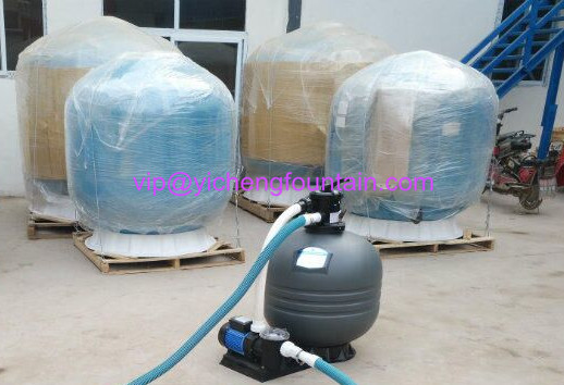 Top Mounted Plastic Swimming Pool Sand Filters For Ponds Filtration Deep Grey Color