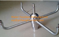 China Stainless Steel Rotating Water Fountain Nozzle Heads With 4 Arms Spraying 5pcs Outlets manufacturer
