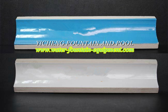 Light Blue Ceramic Swimming Pool Tiles , Overflow Swimming Pool Accessories