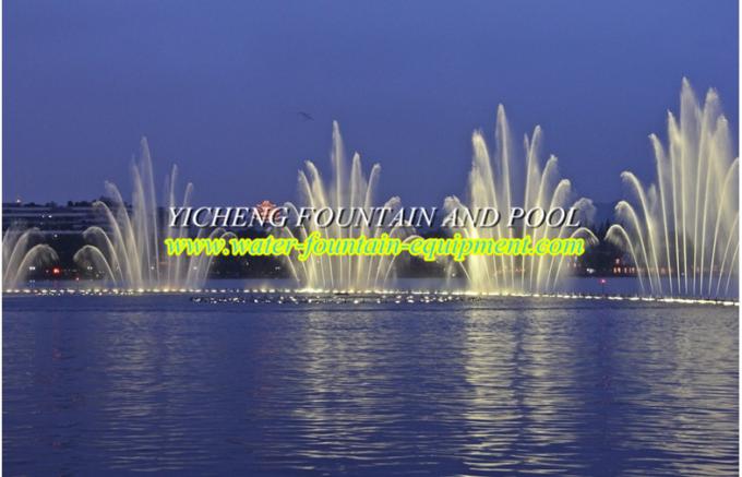 Musical Outdoor Big Water Fountain Equipment , Interactive Dancing Water Fountain