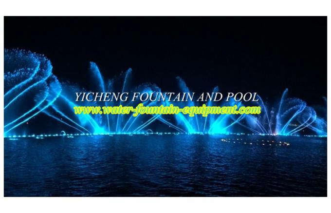 Customized Water Fountain Equipment , Programme Land / Pond Musical Fountain
