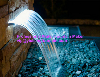 Rectangle Water Fall Nozzle Pond Fountain Accessories With Led Light AC12V Customized