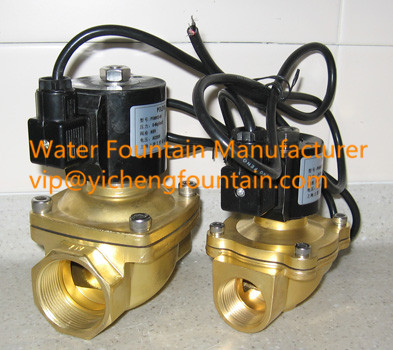 Brass Material Two Ways Solenoid Valve Water Fountain Accessories IP68 Waterproof