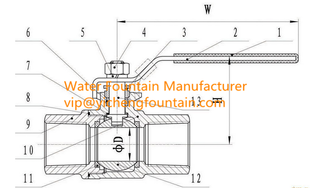 1/2" - 4" SS Brass Water Fountain Equipment Ball Valve Adjust Spray Fountain Nozzles