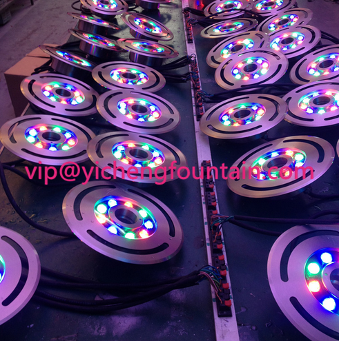 220mm Dia. Underwater Pond Light With Drain 32mm Middle Hole 12 Watt Submersible Type