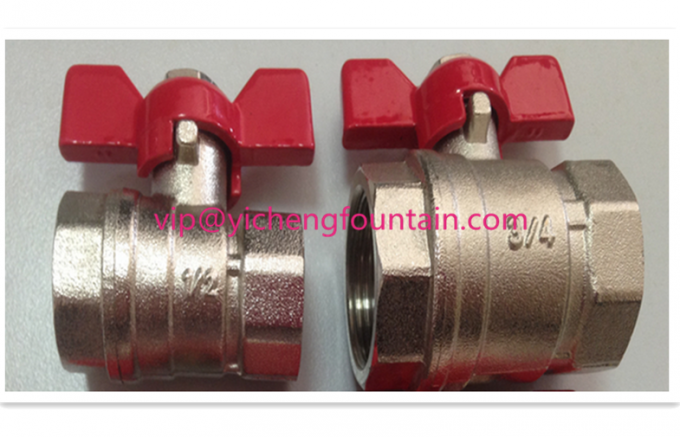 1/2" - 4" Brass Water Fountain Equipment Ball Valve Adjust The Spray Water Fountain Nozzles With Handle