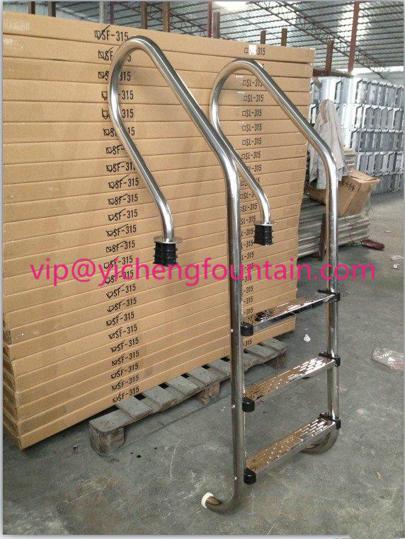 SS 304 Swimming Pool Accessories Ladders With Anti - Slip Steps / Safety Handrail